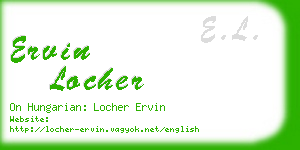 ervin locher business card
